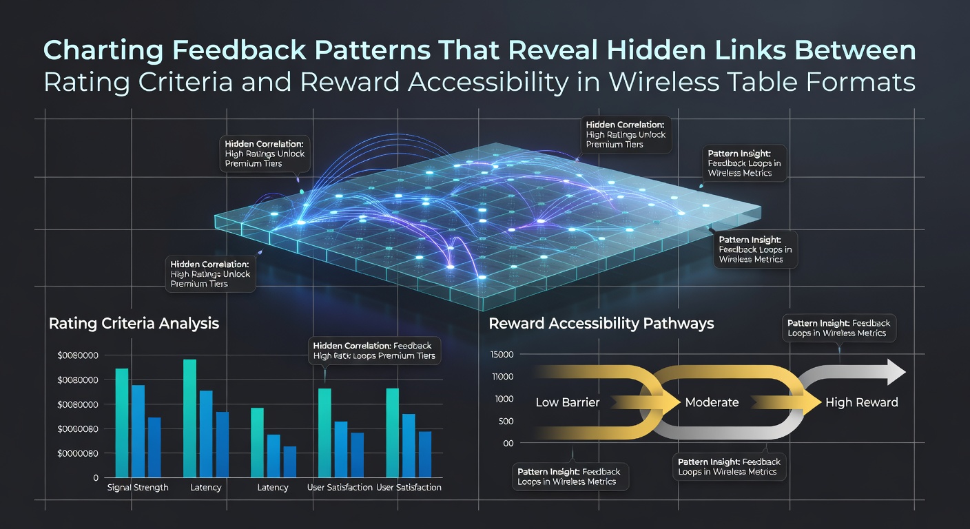 Diagram showing feedback patterns and rating criteria connections in wireless table systems