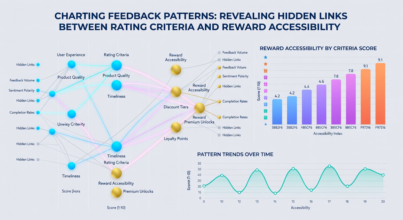 Chart illustrating connections between user ratings and reward access metrics over time