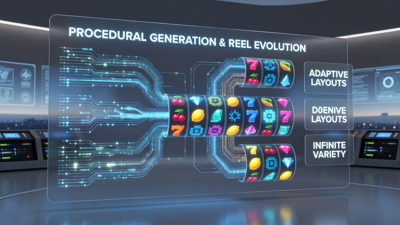 Close-up of algorithm-driven slot reels displaying varied symbol arrangements during active gameplay