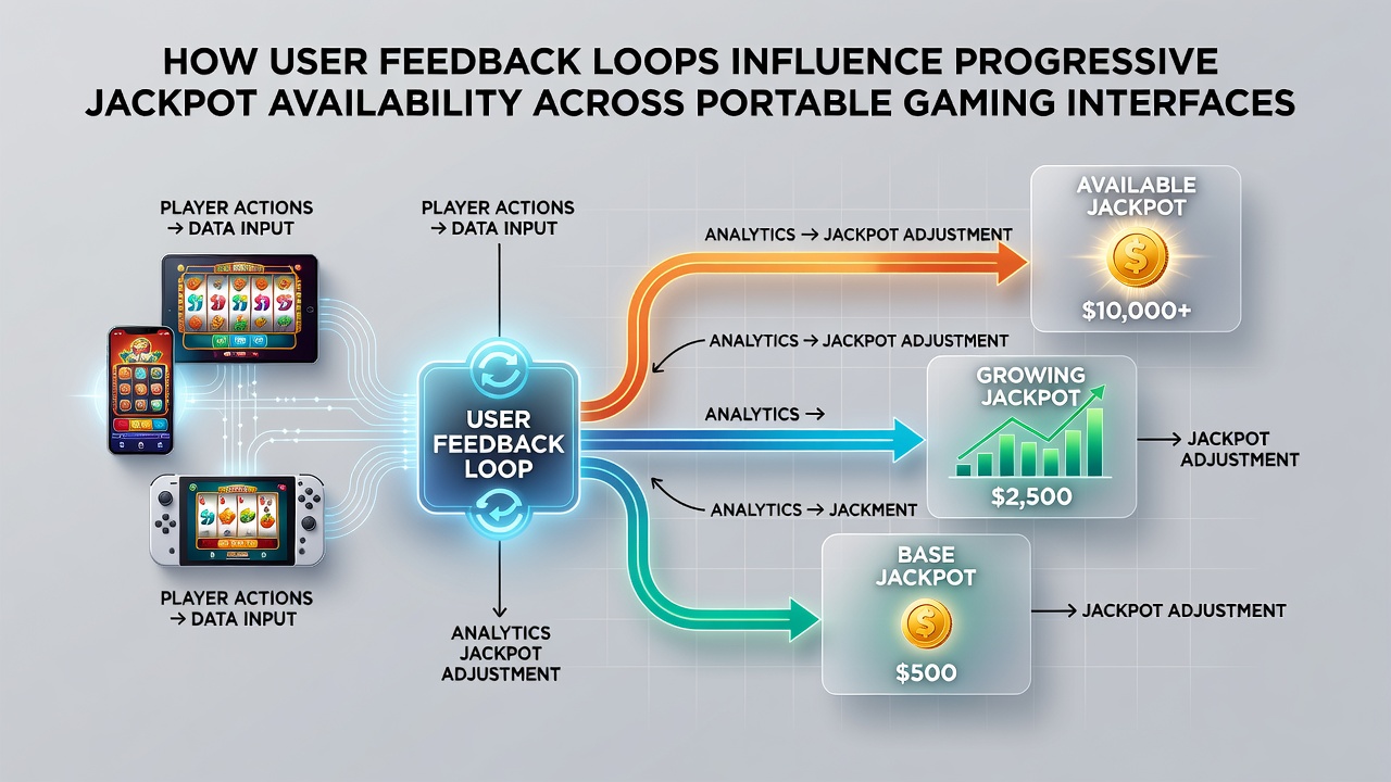 Data dashboard showing feedback loops affecting jackpot availability on mobile devices