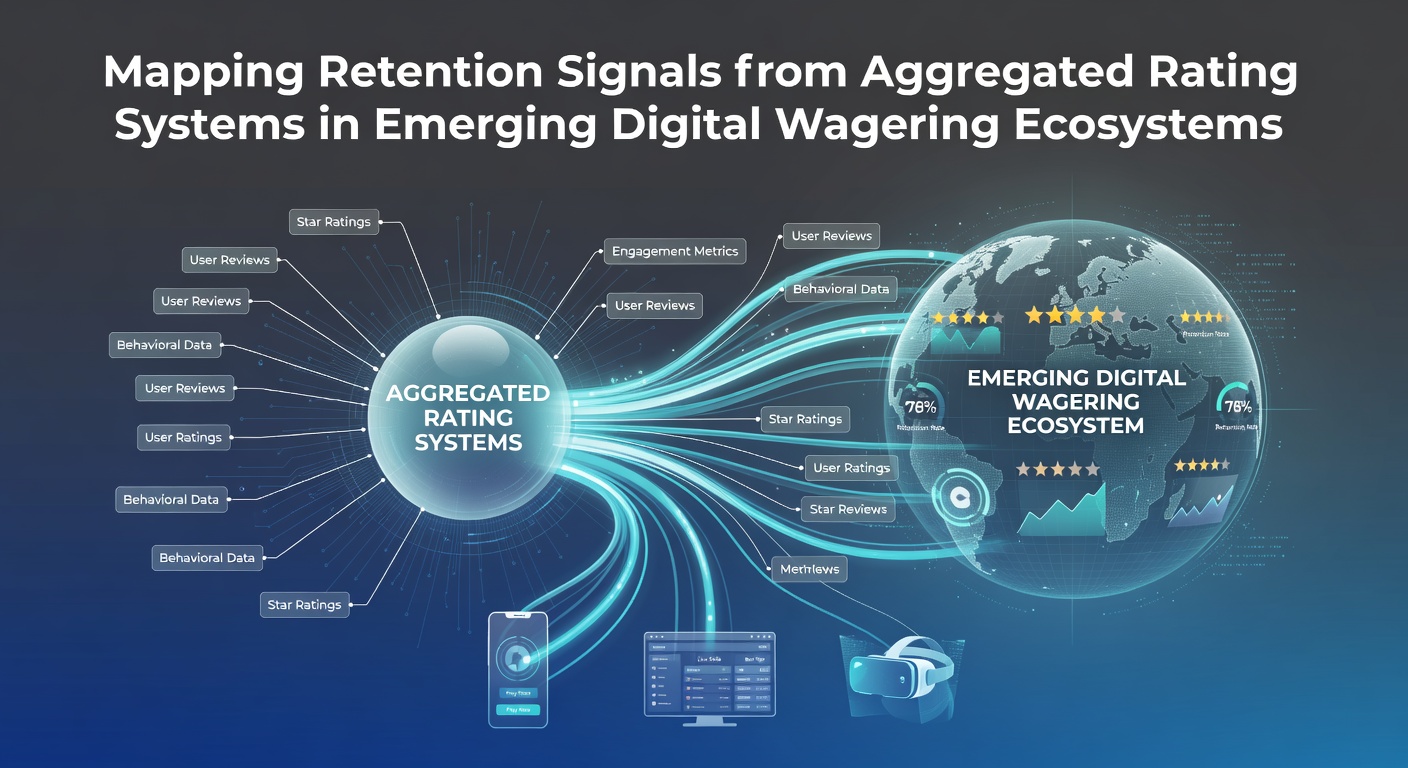 Visualization of aggregated rating data flows in digital wagering platforms showing user retention metrics and ecosystem connections