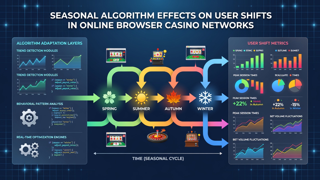 Dashboard screenshot illustrating seasonal bonus deployment and resulting traffic distribution across browser casino sites
